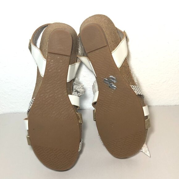 MUNRO Wedge Sandals Women's Size US8 Gold White Perfect Fit Mini - Picture 5 of 13